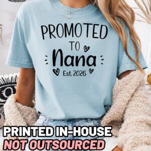 Custom Promoted to Nana Shirt Comfort Colors Grandma Tee - Image 4