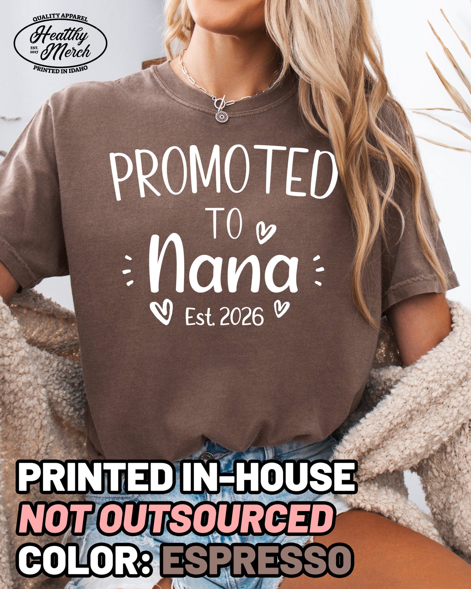 Custom Promoted to Nana Shirt Comfort Colors Grandma Tee - Image 9