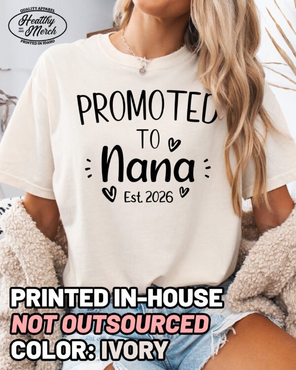 Custom Promoted to Nana Shirt Comfort Colors Grandma Tee