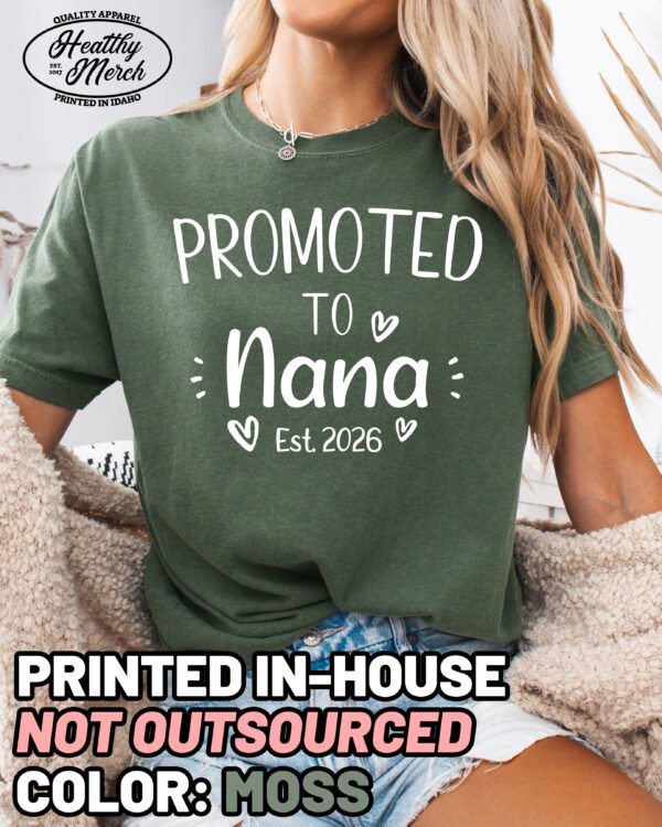 Custom Promoted to Nana Shirt Comfort Colors Grandma Tee