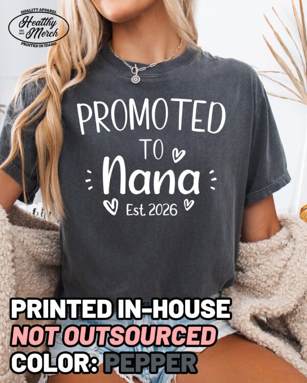 Custom Promoted to Nana Shirt Comfort Colors Grandma Tee