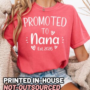 Custom Promoted to Nana Shirt Comfort Colors Grandma Tee - Image 6