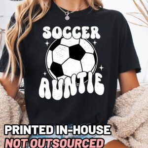 Soccer Auntie Shirt Comfort Colors Aunt Tee - Image 4