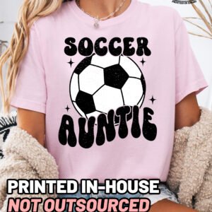 Soccer Auntie Shirt Comfort Colors Aunt Tee - Image 6