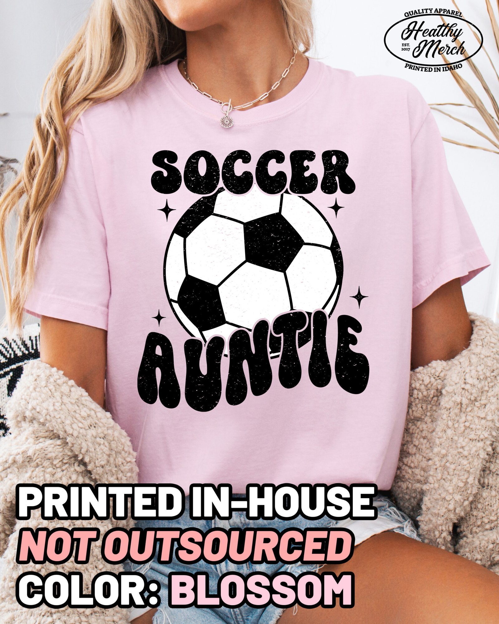 Soccer Auntie Shirt Comfort Colors Aunt Tee - Image 6