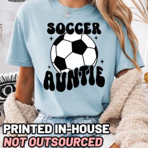 Soccer Auntie Shirt Comfort Colors Aunt Tee - Image 5