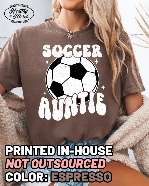 Soccer Auntie Shirt Comfort Colors Aunt Tee