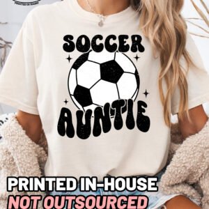 Soccer Auntie Shirt Comfort Colors Aunt Tee - Image 3