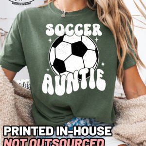 Soccer Auntie Shirt Comfort Colors Aunt Tee - Image 8