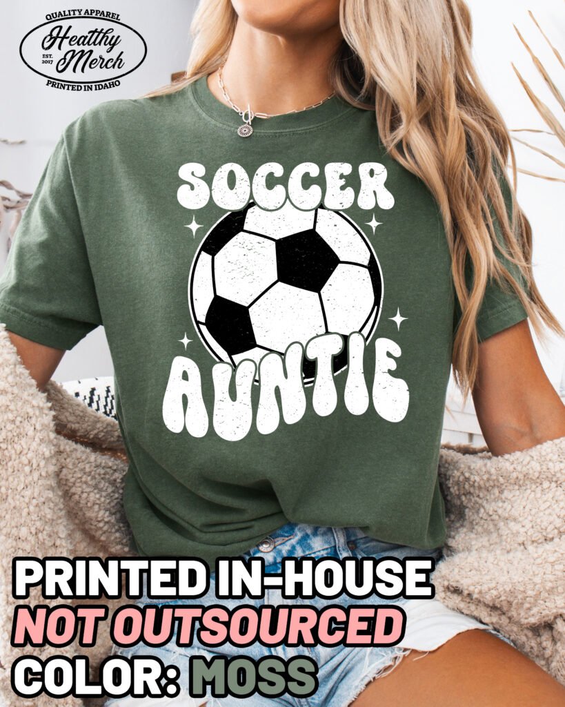 Soccer Auntie Shirt Comfort Colors Aunt Tee