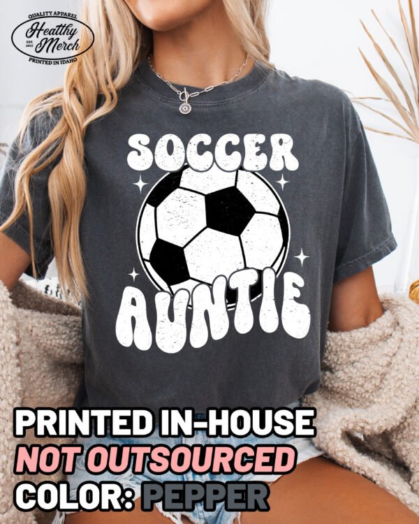 Soccer Auntie Shirt Comfort Colors Aunt Tee