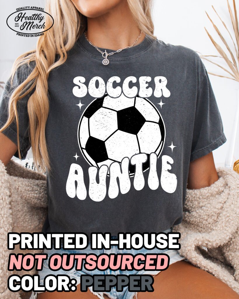 Soccer Auntie Shirt Comfort Colors Aunt Tee