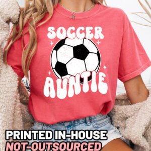 Soccer Auntie Shirt Comfort Colors Aunt Tee