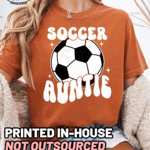 Soccer Auntie Shirt Comfort Colors Aunt Tee - Image 7