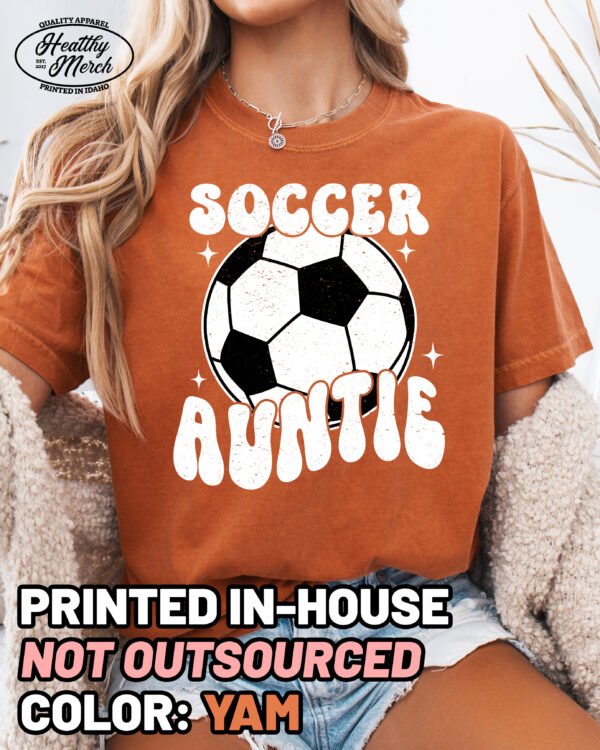 Soccer Auntie Shirt Comfort Colors Aunt Tee