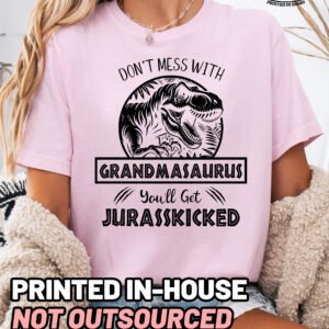 Jurassic Grandmasaurus Comfort Colors Grandma Shirt - Image 11