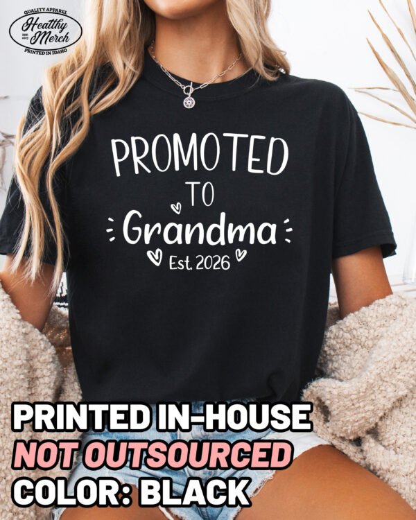 Custom Promoted to Grandma Shirt Comfort Colors Personalized Tee