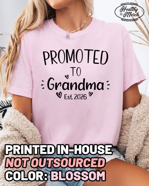 Custom Promoted to Grandma Shirt Comfort Colors Personalized Tee