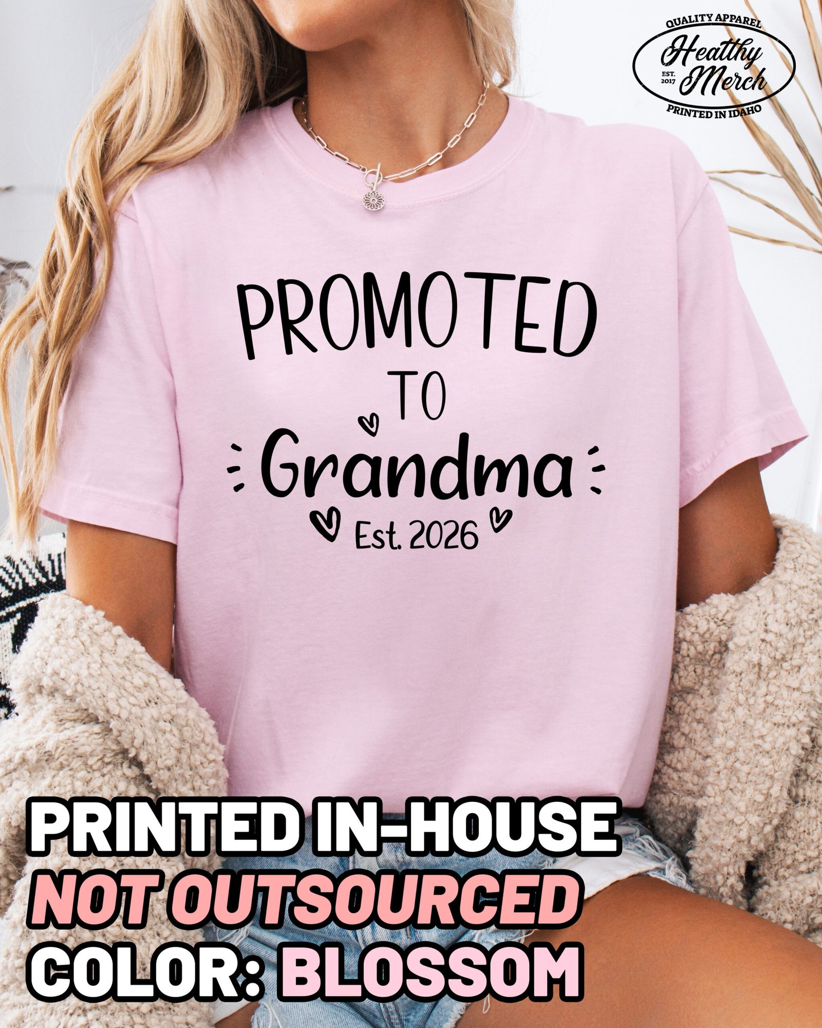 Custom Promoted to Grandma Shirt Comfort Colors Personalized Tee - Image 5