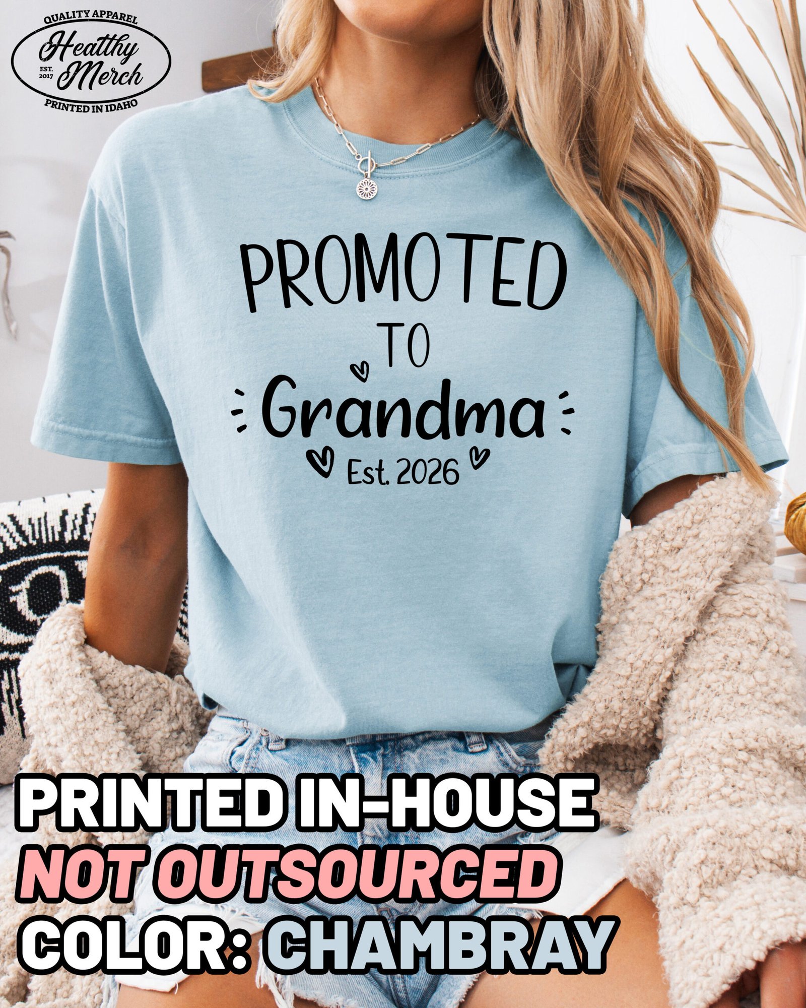 Custom Promoted to Grandma Shirt Comfort Colors Personalized Tee - Image 4