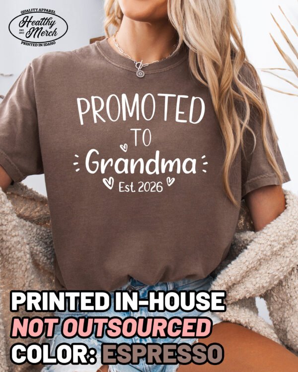 Custom Promoted to Grandma Shirt Comfort Colors Personalized Tee