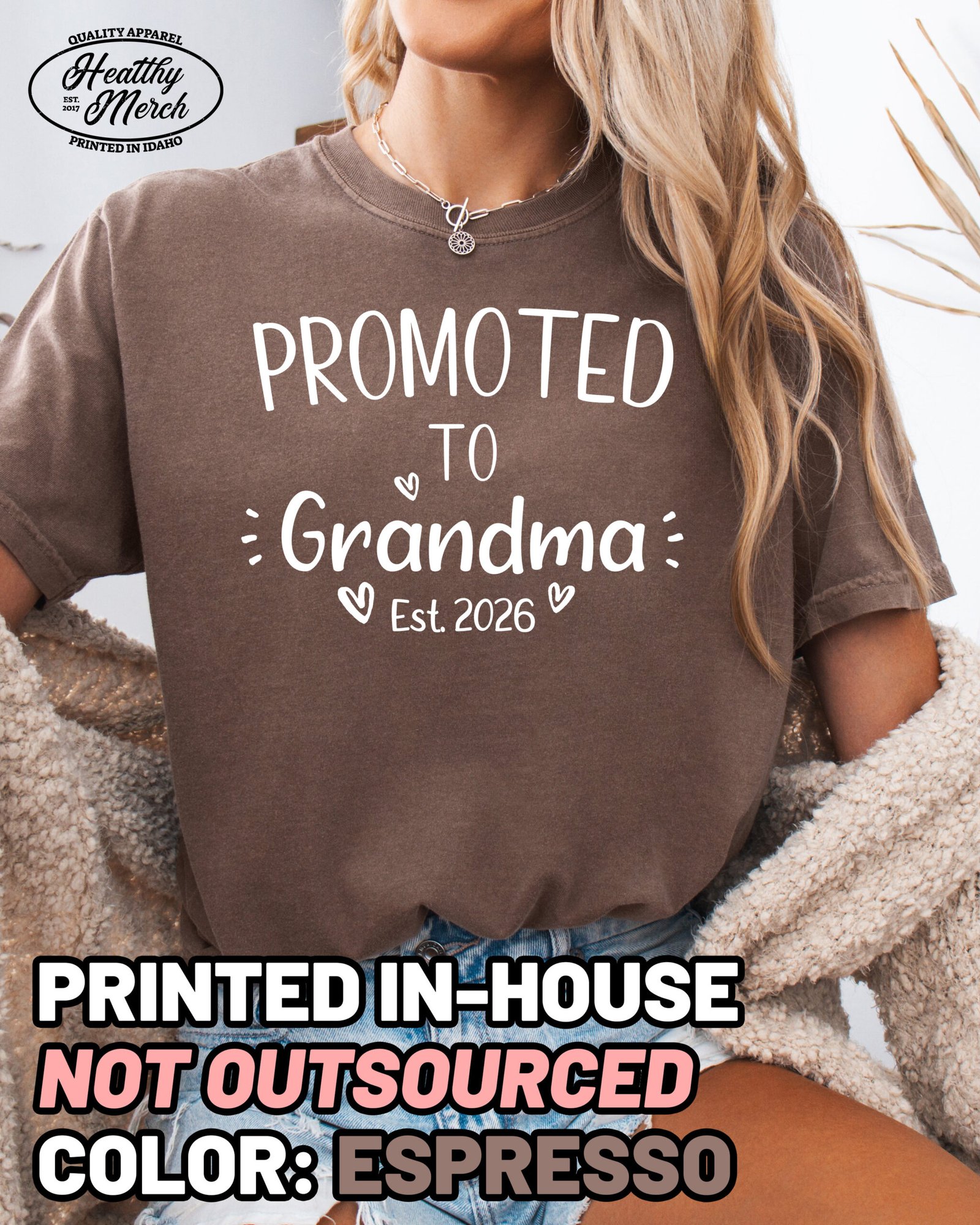 Custom Promoted to Grandma Shirt Comfort Colors Personalized Tee - Image 9