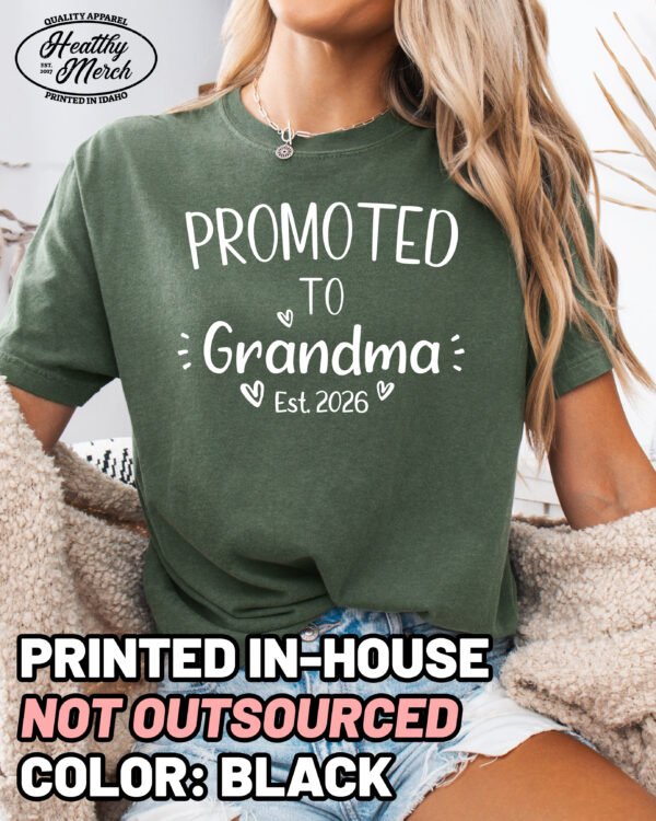 Custom Promoted to Grandma Shirt Comfort Colors Personalized Tee