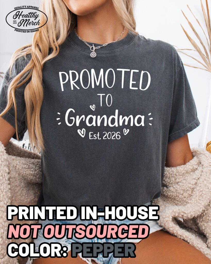 Custom Promoted to Grandma Shirt Comfort Colors Personalized Tee