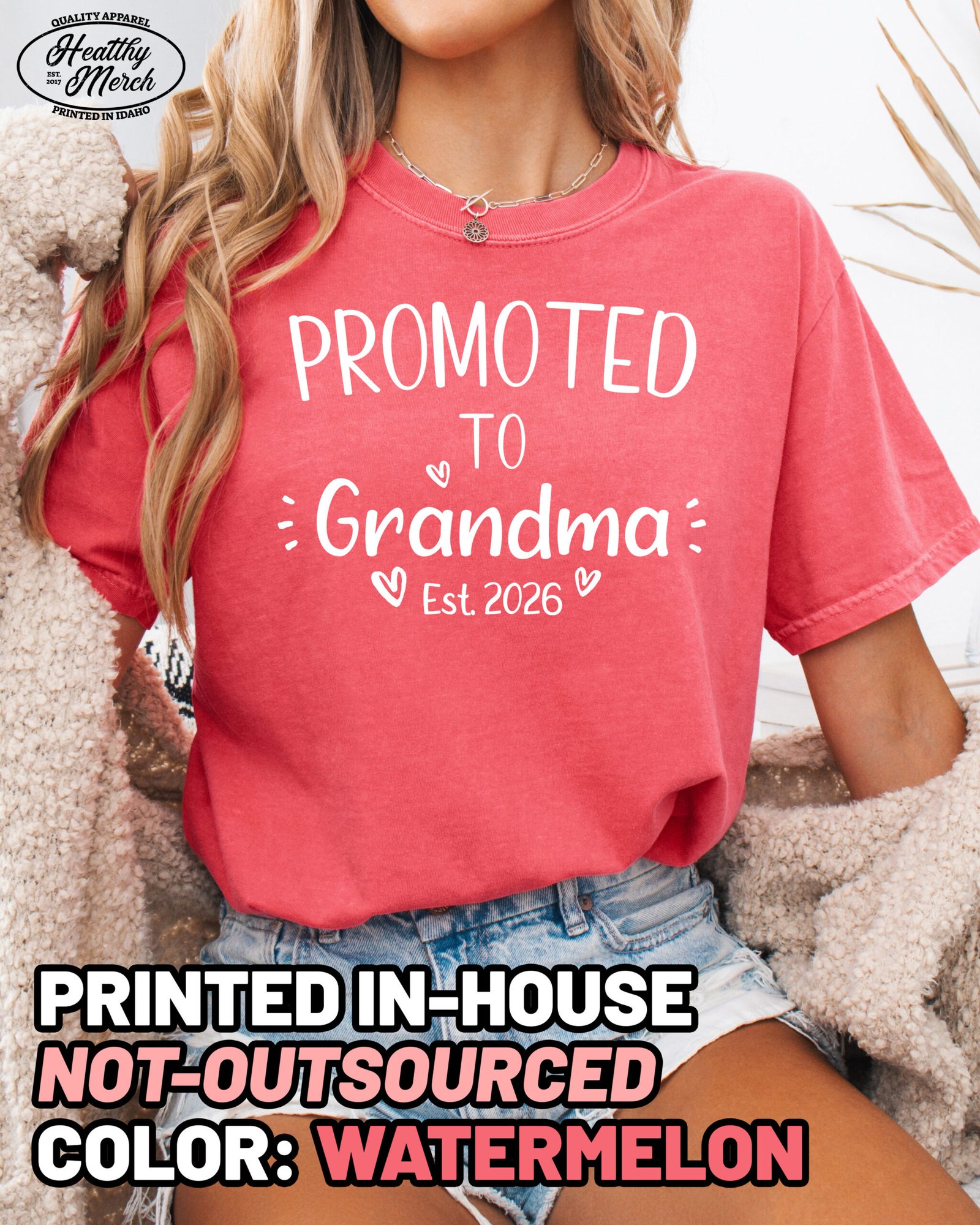 Custom Promoted to Grandma Shirt Comfort Colors Personalized Tee - Image 6