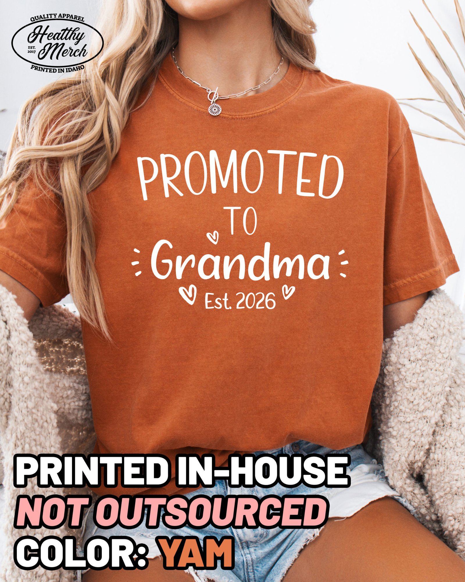Custom Promoted to Grandma Shirt Comfort Colors Personalized Tee - Image 7