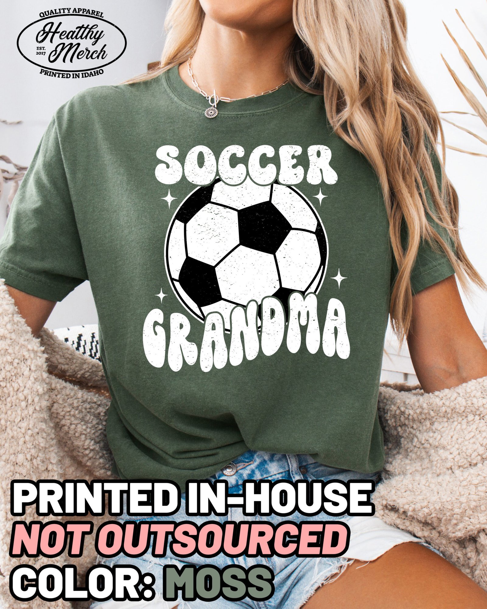 Retro Soccer Grandma Shirt Comfort Colors Tee - Image 4