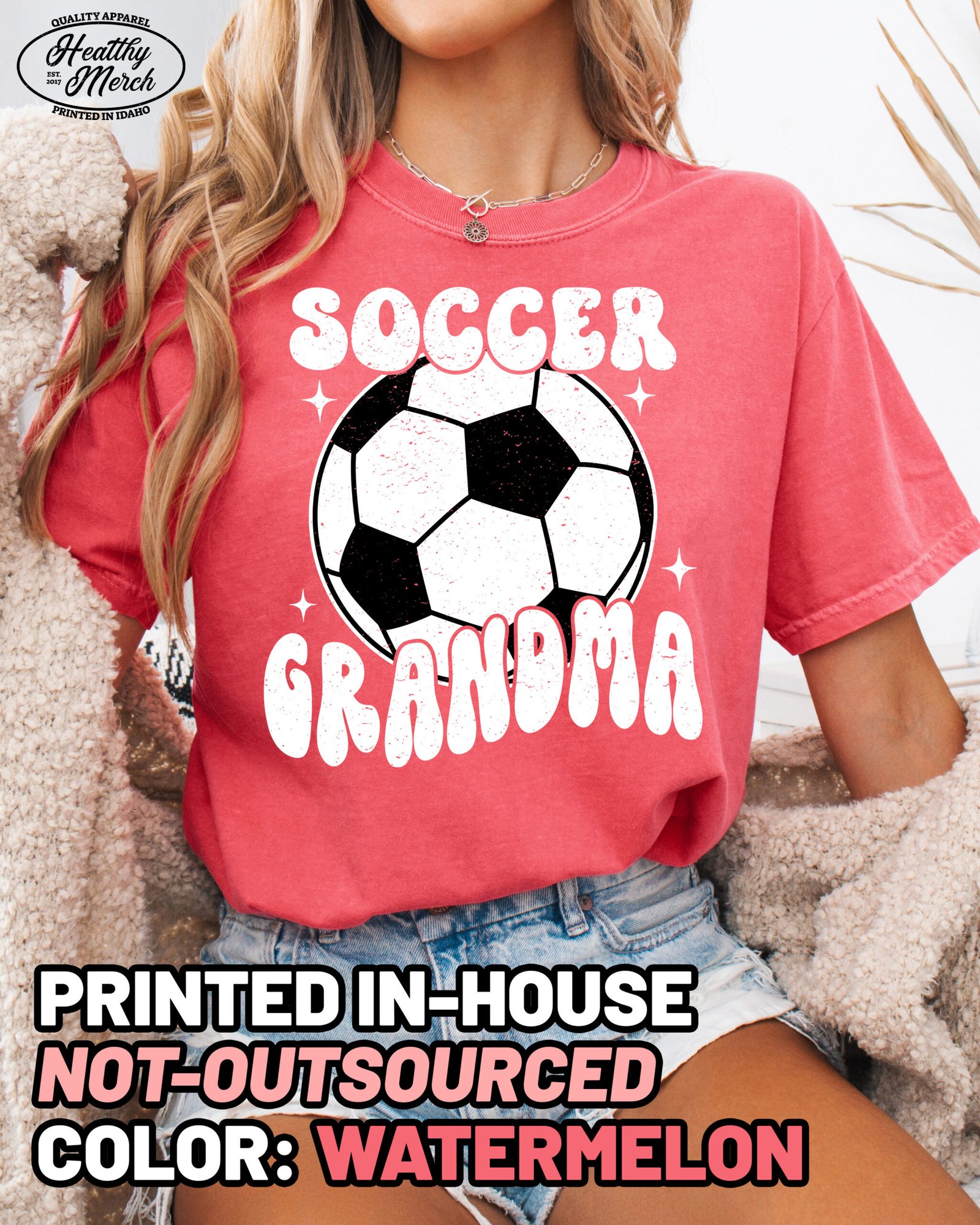 Retro Soccer Grandma Shirt Comfort Colors Tee - Image 10
